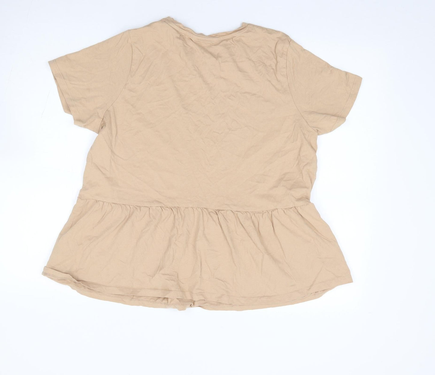 Womens UK Size 16 Pep & Co Beige Jersey T-Shirt
