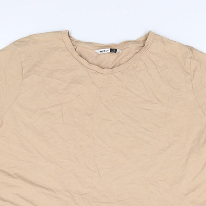 Womens UK Size 16 Pep & Co Beige Jersey T-Shirt