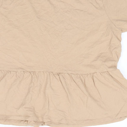 Womens UK Size 16 Pep & Co Beige Jersey T-Shirt