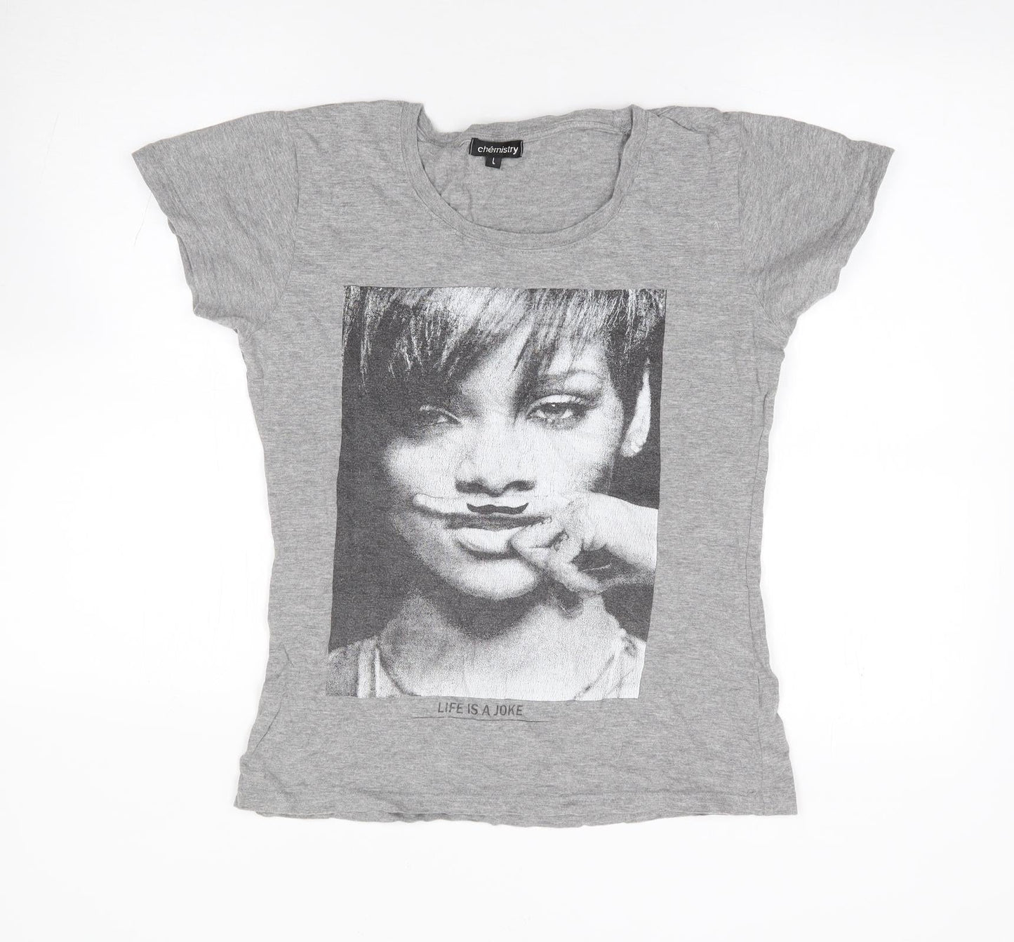 Womens UK Size L Chemistry Grey Jersey T-Shirt