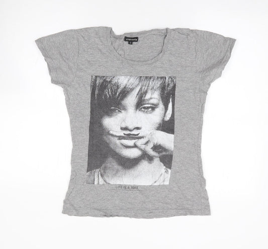 Womens UK Size L Chemistry Grey Jersey T-Shirt