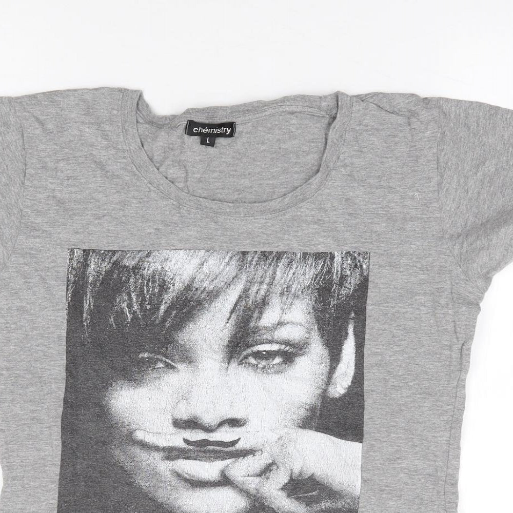 Womens UK Size L Chemistry Grey Jersey T-Shirt