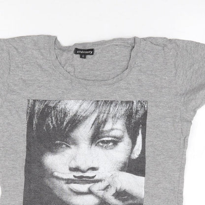 Womens UK Size L Chemistry Grey Jersey T-Shirt