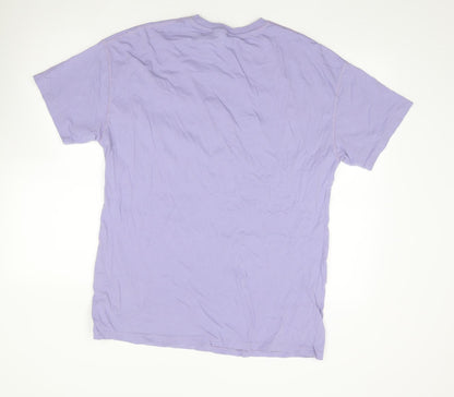 Primark Womens Purple 100% Cotton Tunic T-Shirt Size S Crew Neck
