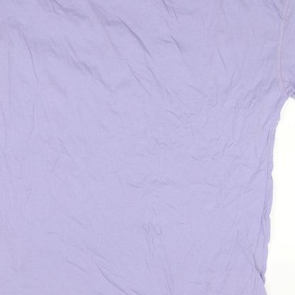 Primark Womens Purple 100% Cotton Tunic T-Shirt Size S Crew Neck