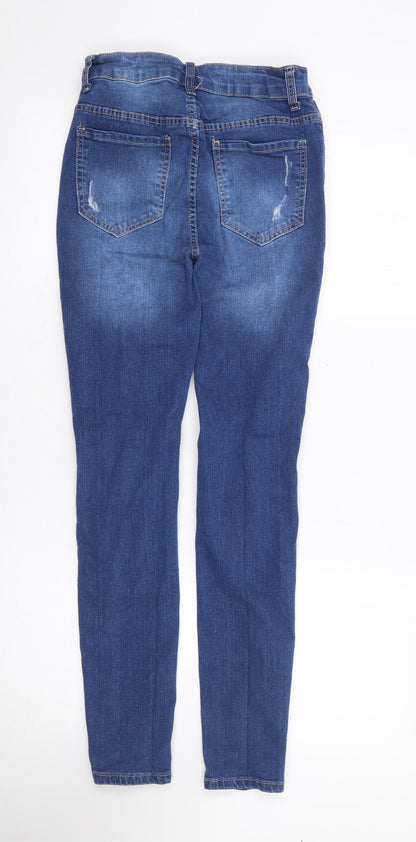 SheIn Womens Blue Cotton Skinny Jeans Size 6 L29 in Regular Zip