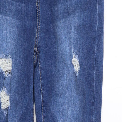 SheIn Womens Blue Cotton Skinny Jeans Size 6 L29 in Regular Zip