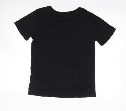 Womens UK Size 10 New Look Black Jersey T-Shirt
