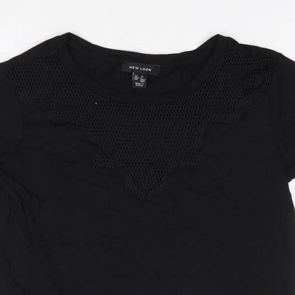 Womens UK Size 10 New Look Black Jersey T-Shirt