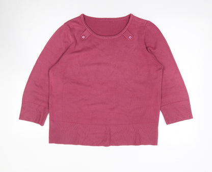 Womens UK Size L Preworn Pink Pullover Jumper