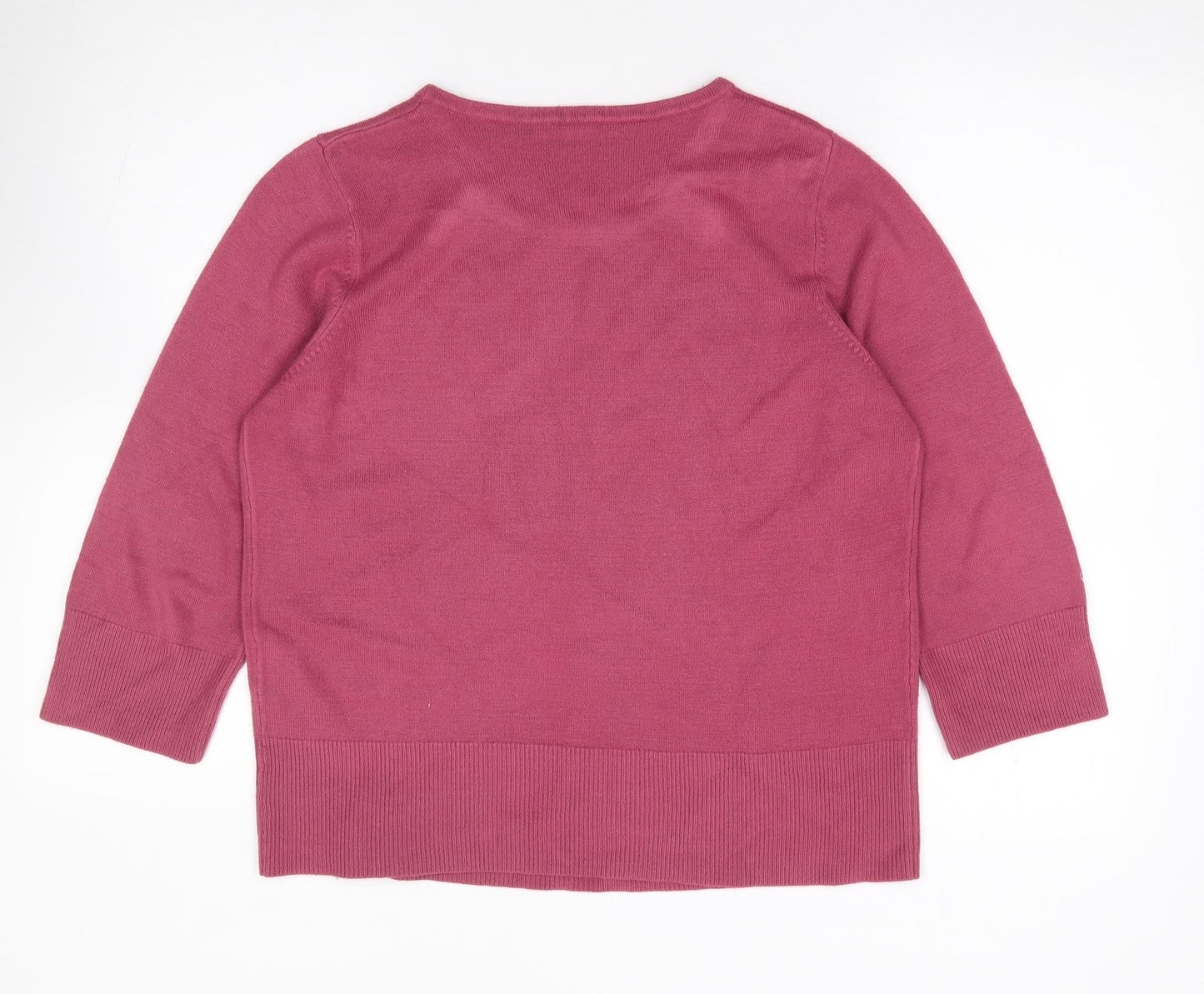 Womens UK Size L Preworn Pink Pullover Jumper