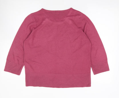 Womens UK Size L Preworn Pink Pullover Jumper