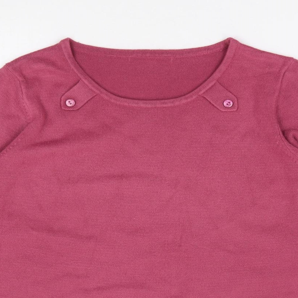 Womens UK Size L Preworn Pink Pullover Jumper