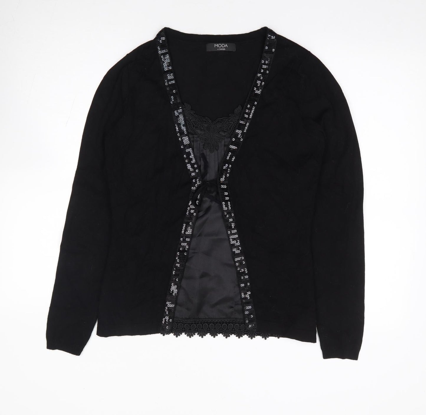 George Womens Black Round Neck Viscose Pullover Jumper Size 10