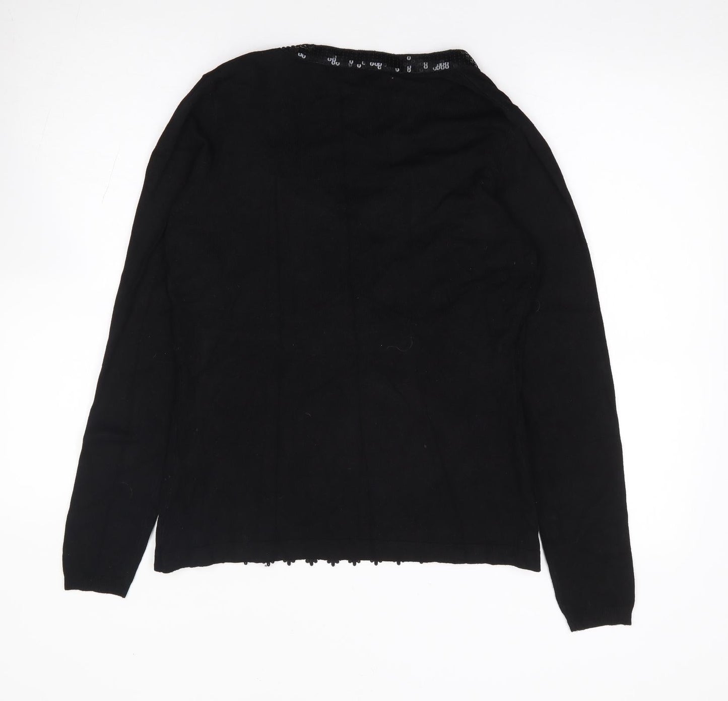 George Womens Black Round Neck Viscose Pullover Jumper Size 10