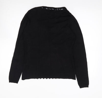 George Womens Black Round Neck Viscose Pullover Jumper Size 10