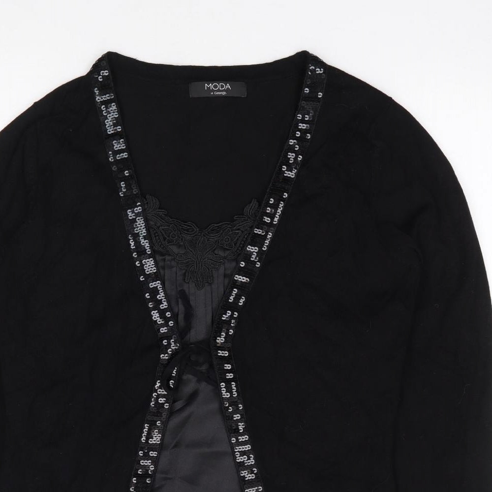 George Womens Black Round Neck Viscose Pullover Jumper Size 10