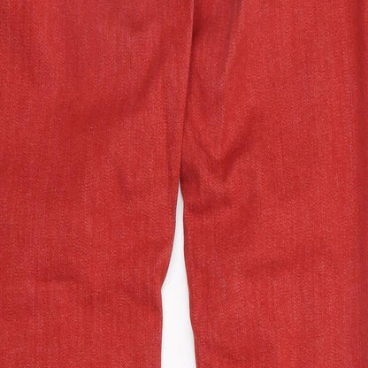 Benetton Jeans Womens Red Cotton Skinny Jeans Size 32 L32 in Regular Zip