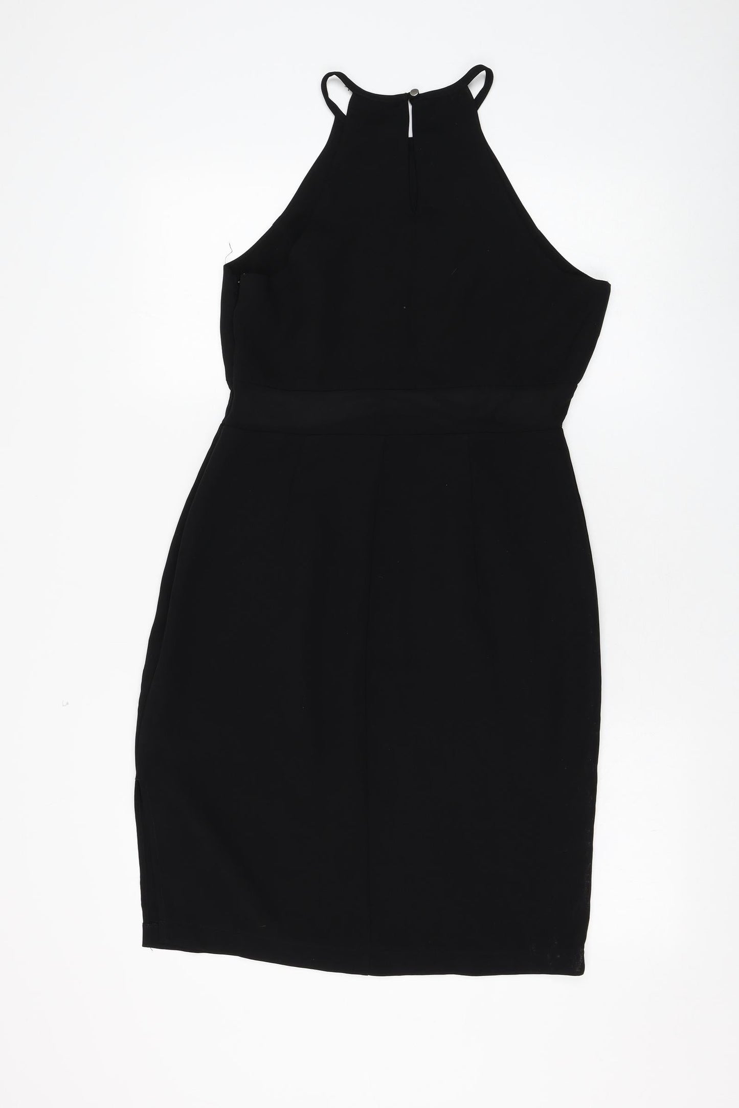 FOREVER 21 Womens Black Polyester Shift Size M Round Neck Zip