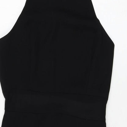 FOREVER 21 Womens Black Polyester Shift Size M Round Neck Zip