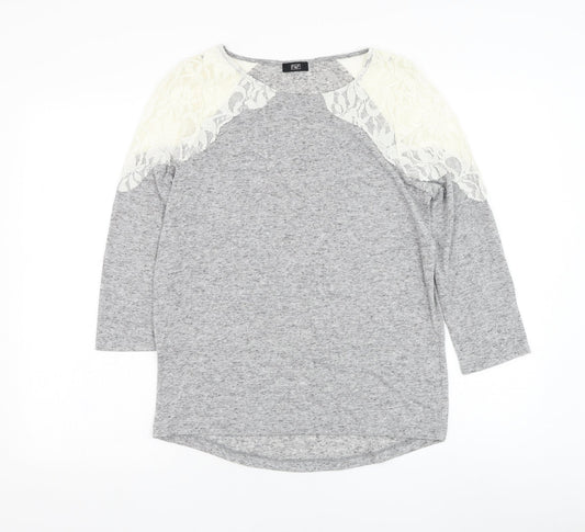 F&F Womens Grey Round Neck Polyester Pullover Jumper Size S