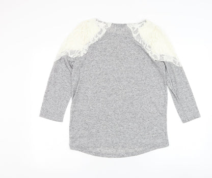 F&F Womens Grey Round Neck Polyester Pullover Jumper Size S