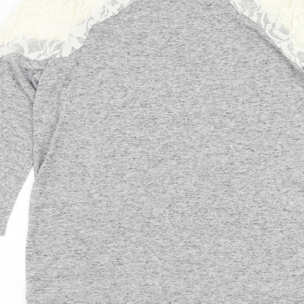 F&F Womens Grey Round Neck Polyester Pullover Jumper Size S