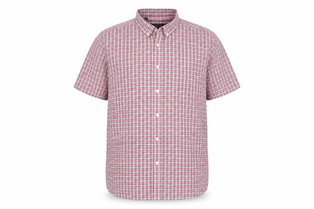 Mens UK Size L Premier Man Pink  Button-Up Short Sleeve Casual Shirt