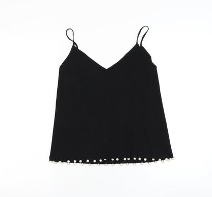 Womens UK Size S Zara Black Basic Tank
