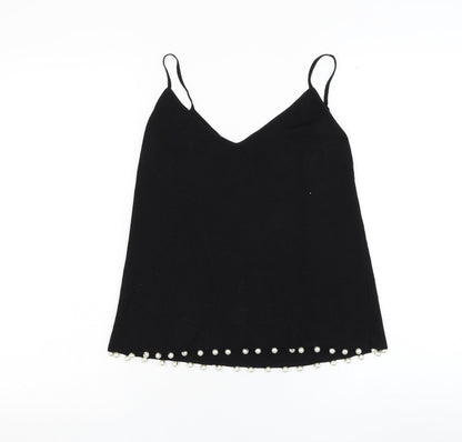 Womens UK Size S Zara Black Basic Tank
