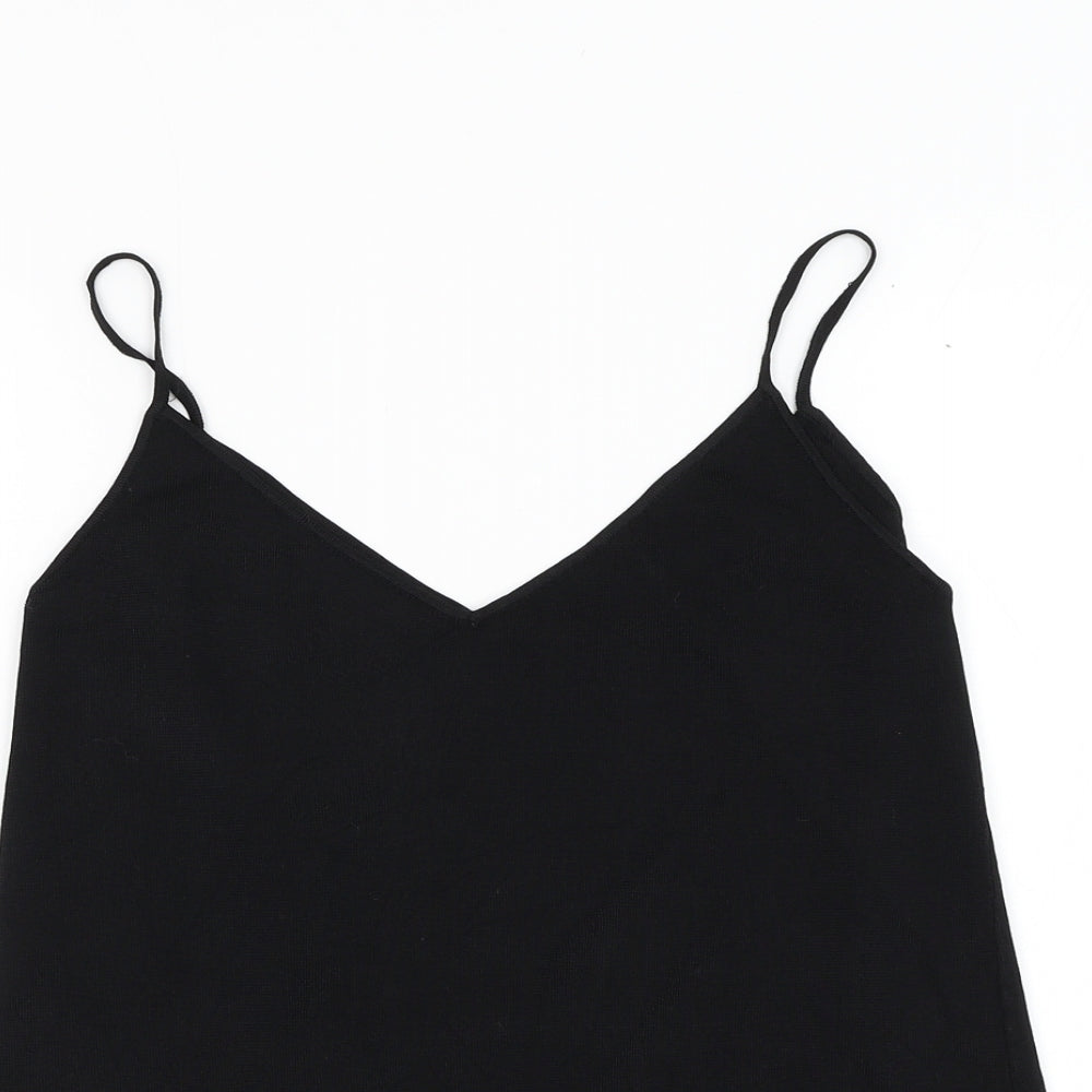 Womens UK Size S Zara Black Basic Tank