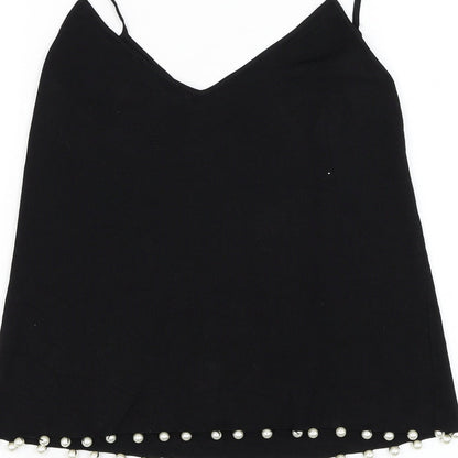 Womens UK Size S Zara Black Basic Tank