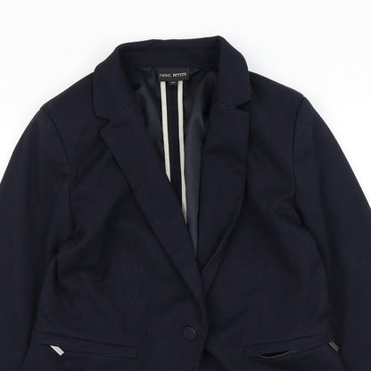 NEXT Womens Blue Jacket Blazer Size 8 Button