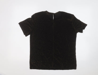 Womens UK Size 12 Berkertex Black Basic T-Shirt