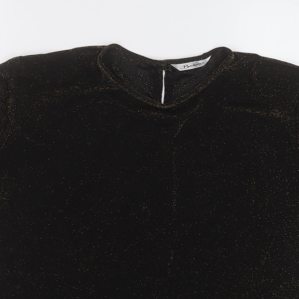 Womens UK Size 12 Berkertex Black Basic T-Shirt