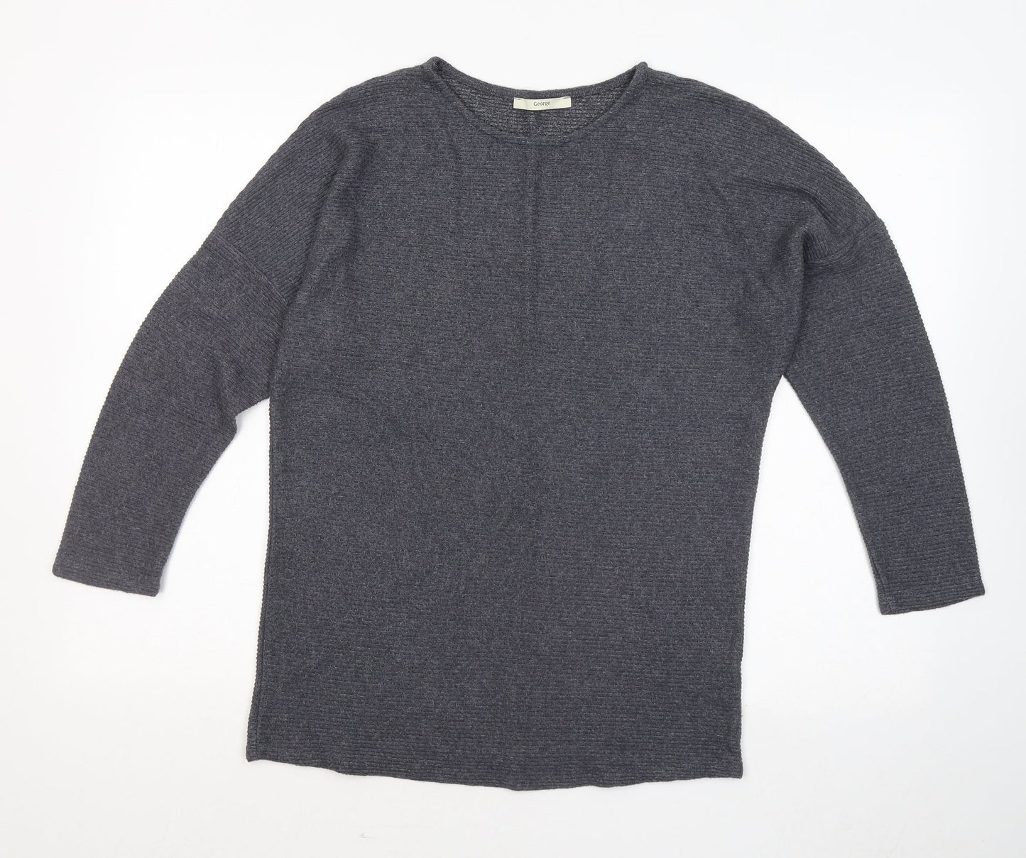 George Womens Grey Round Neck Viscose Pullover Jumper Size M