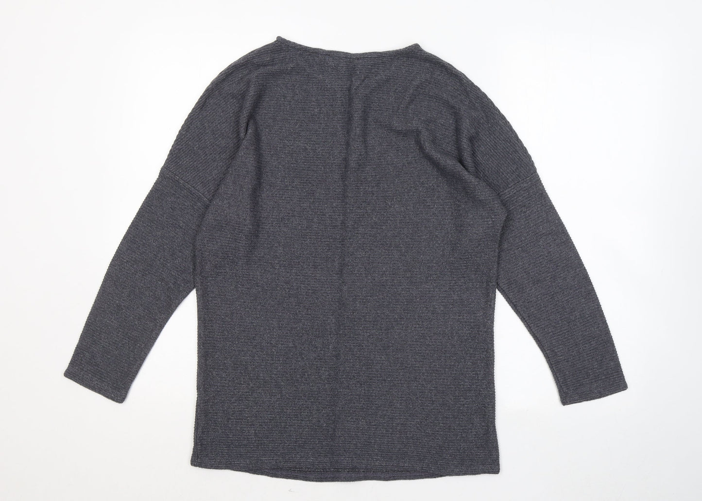 George Womens Grey Round Neck Viscose Pullover Jumper Size M