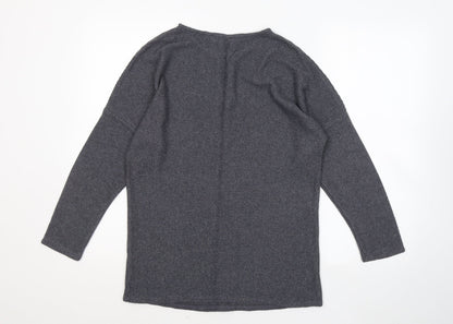 George Womens Grey Round Neck Viscose Pullover Jumper Size M