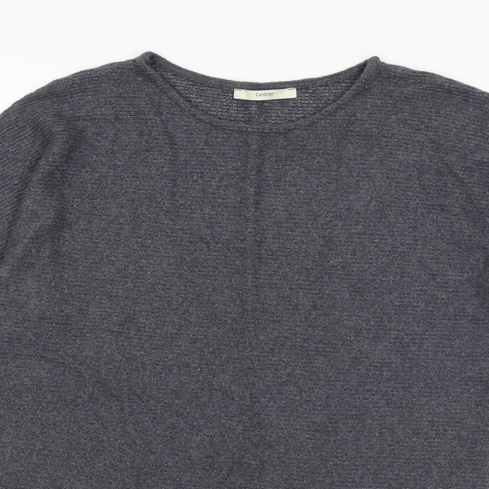 George Womens Grey Round Neck Viscose Pullover Jumper Size M