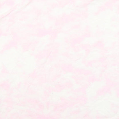 Primark Womens Pink Geometric Cotton Basic T-Shirt Size 6 Round Neck