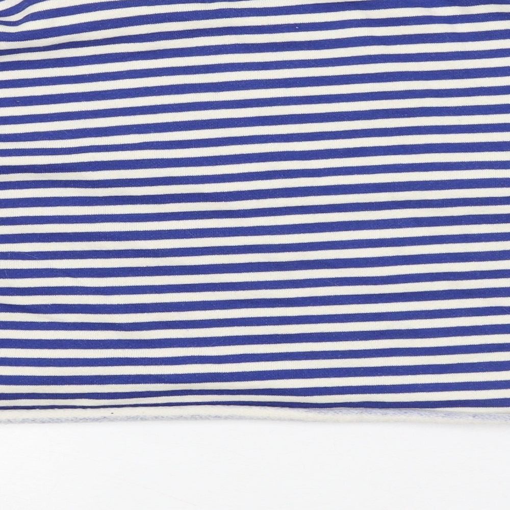 Primark Womens Blue Round Neck Striped Cotton Pullover Jumper Size 12 - Bonjour