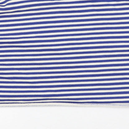 Primark Womens Blue Round Neck Striped Cotton Pullover Jumper Size 12 - Bonjour