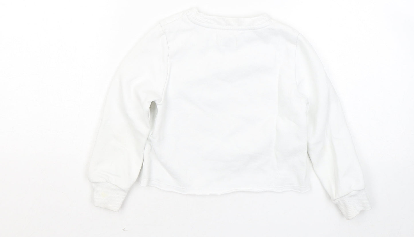 F&F Girls White Cotton Pullover Sweatshirt Size 4-5 Years - 12