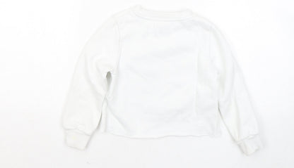 F&F Girls White Cotton Pullover Sweatshirt Size 4-5 Years - 12