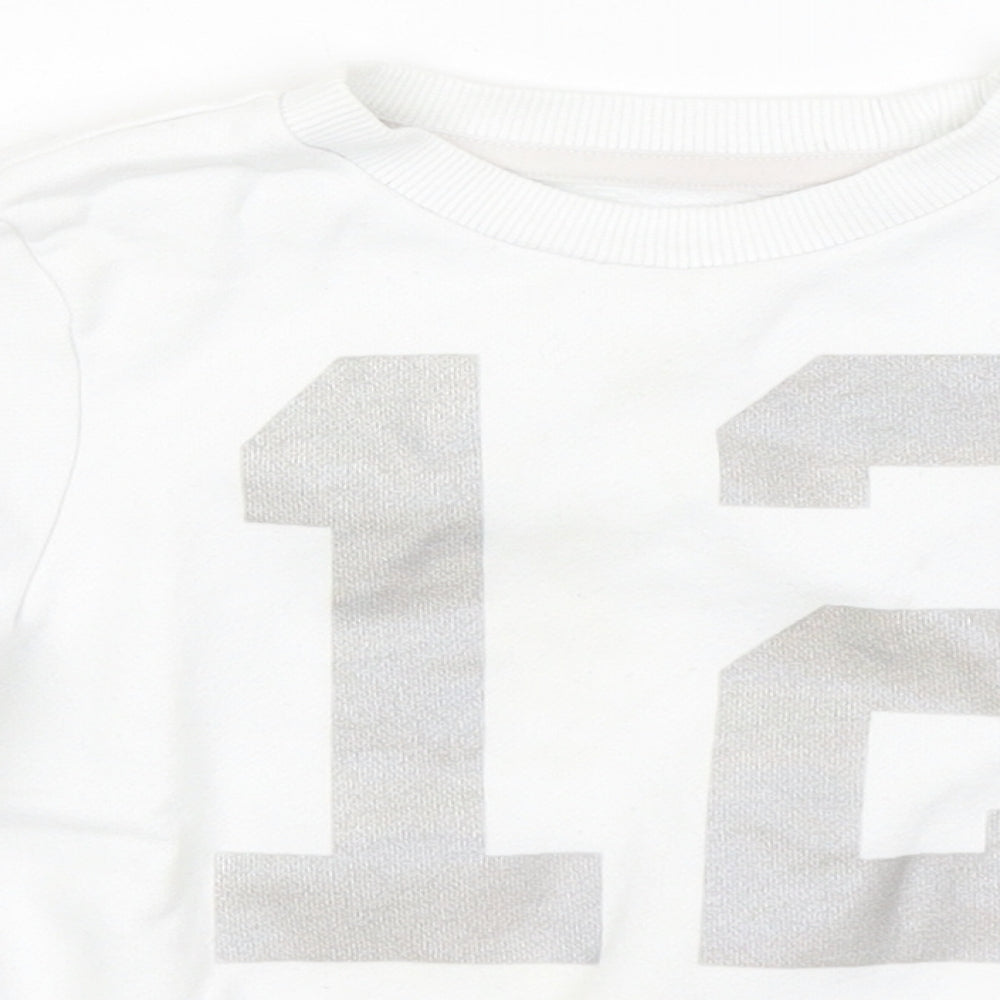 F&F Girls White Cotton Pullover Sweatshirt Size 4-5 Years - 12