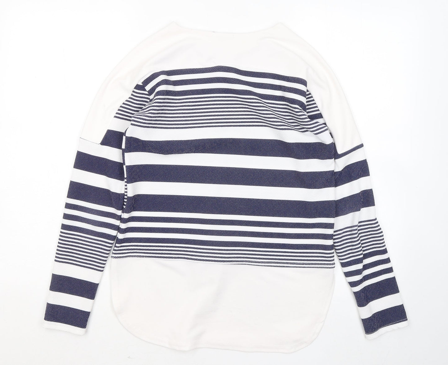 Missi London Womens Blue Round Neck Striped Polyester Pullover Jumper Size 10