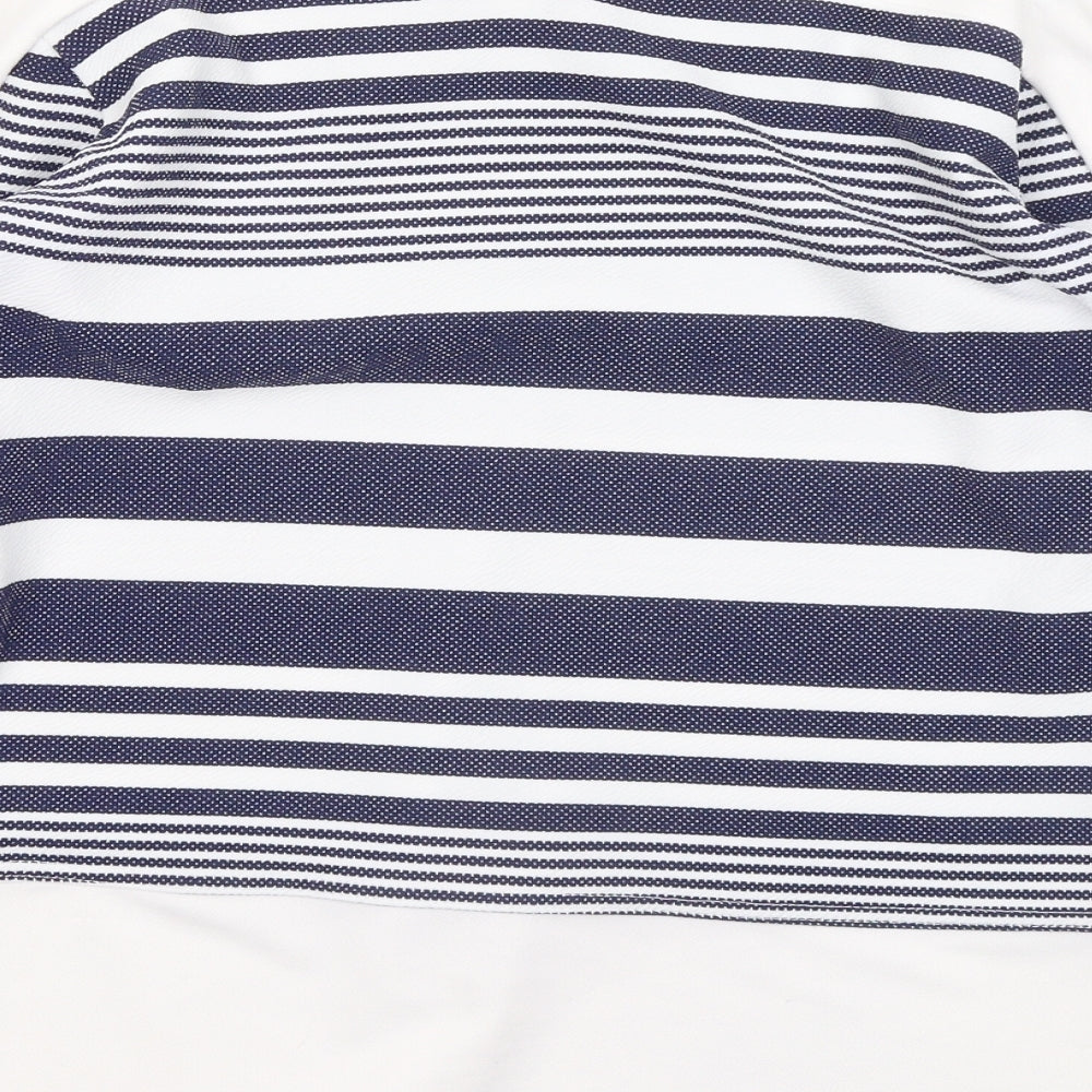 Missi London Womens Blue Round Neck Striped Polyester Pullover Jumper Size 10