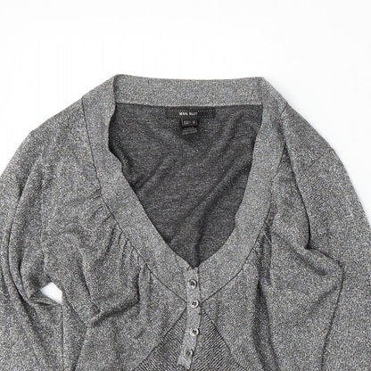 Womens UK Size S MNG Silver Cardigan Jumper