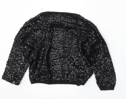Womens UK Size M Bershka Black Cardigan Jumper