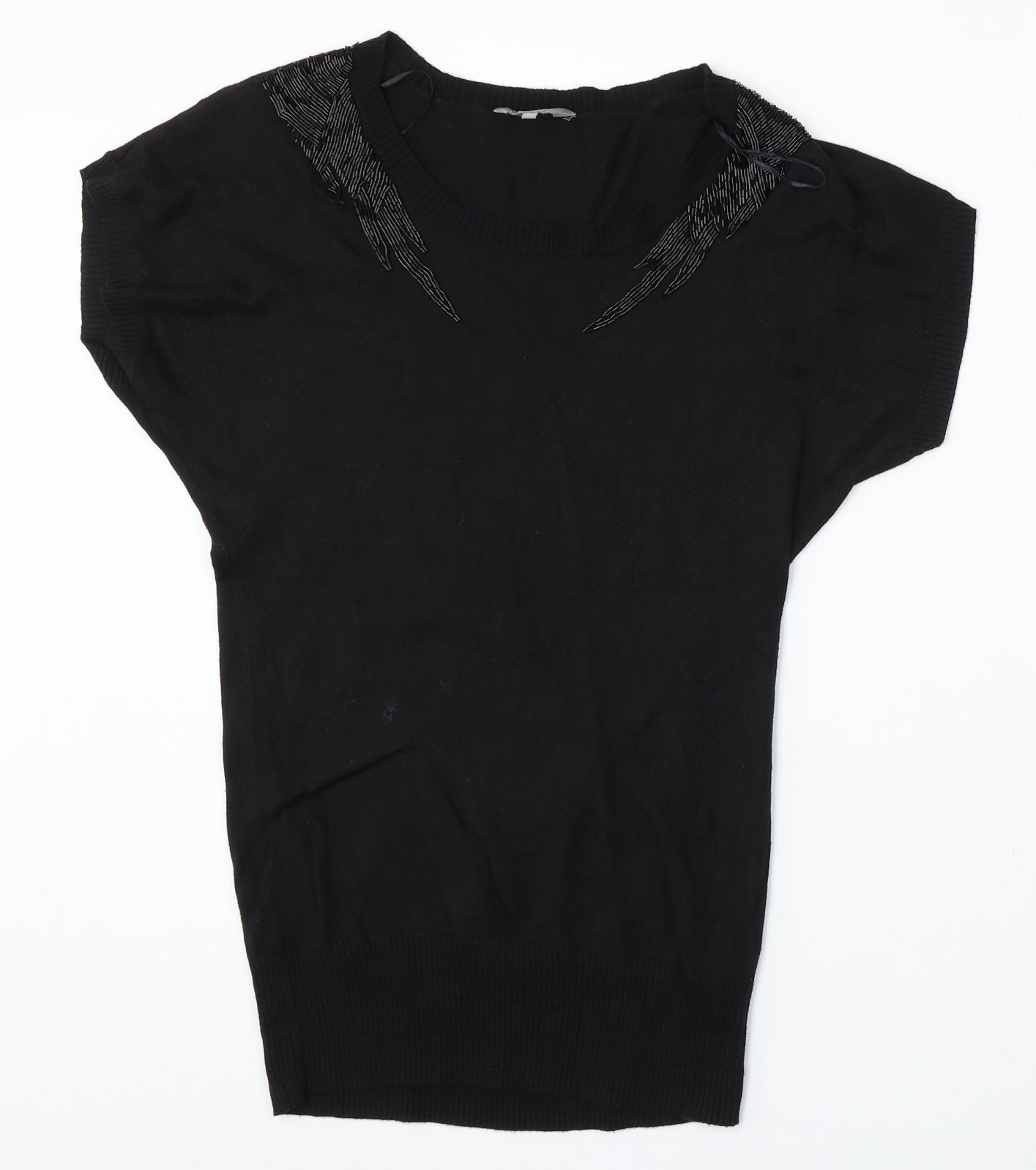 Womens UK Size S Mia Moda Black Pullover Jumper